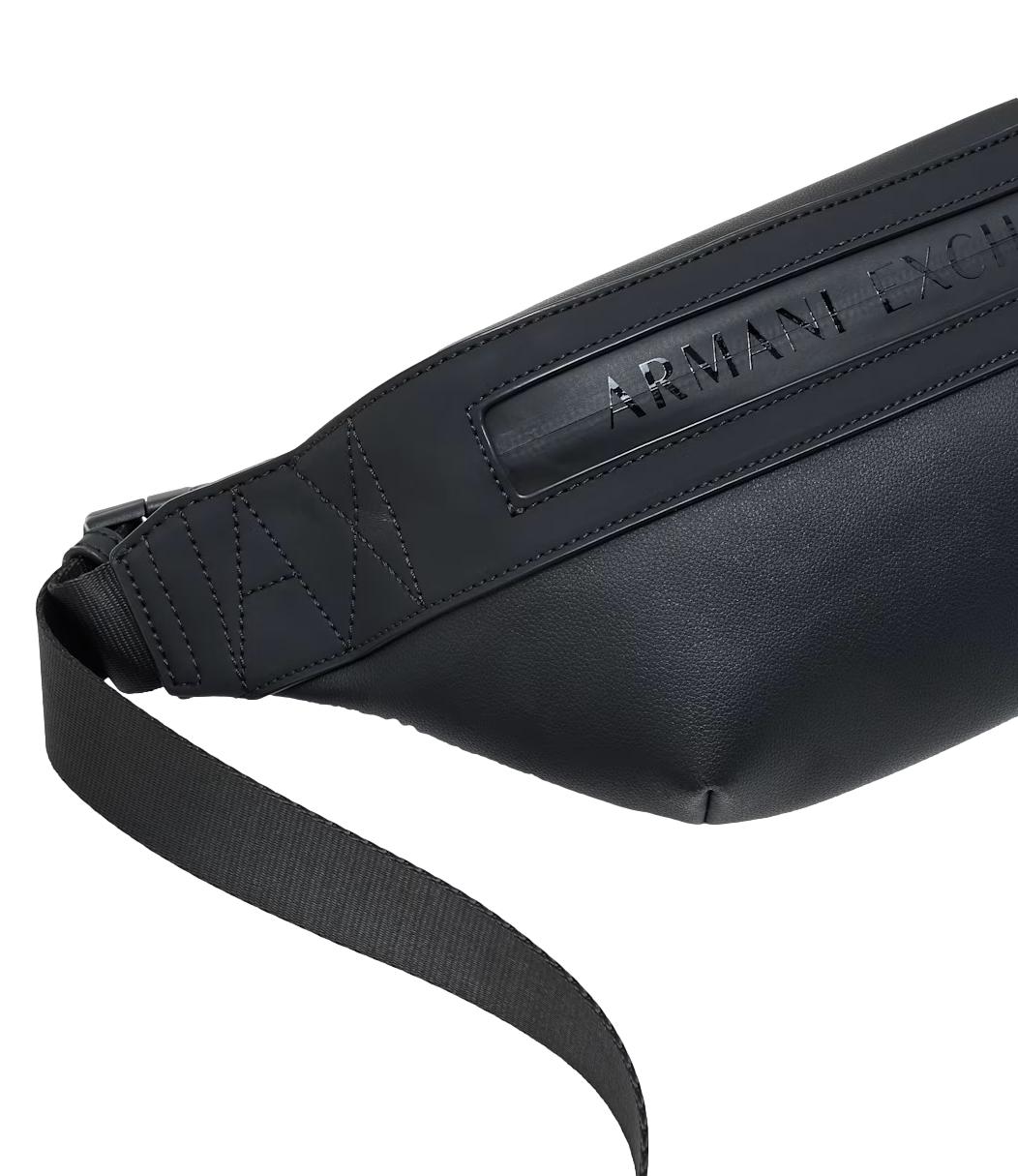 Armani Exchange marsupio da uomo nero similpelle