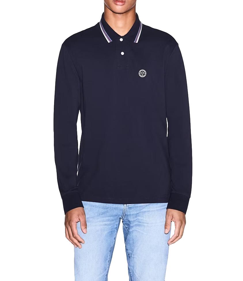 Armani Exchange maglia polo blu uomo