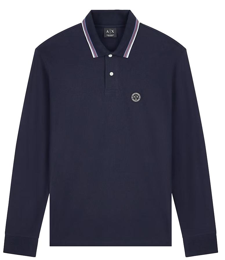 Armani Exchange maglia polo blu uomo