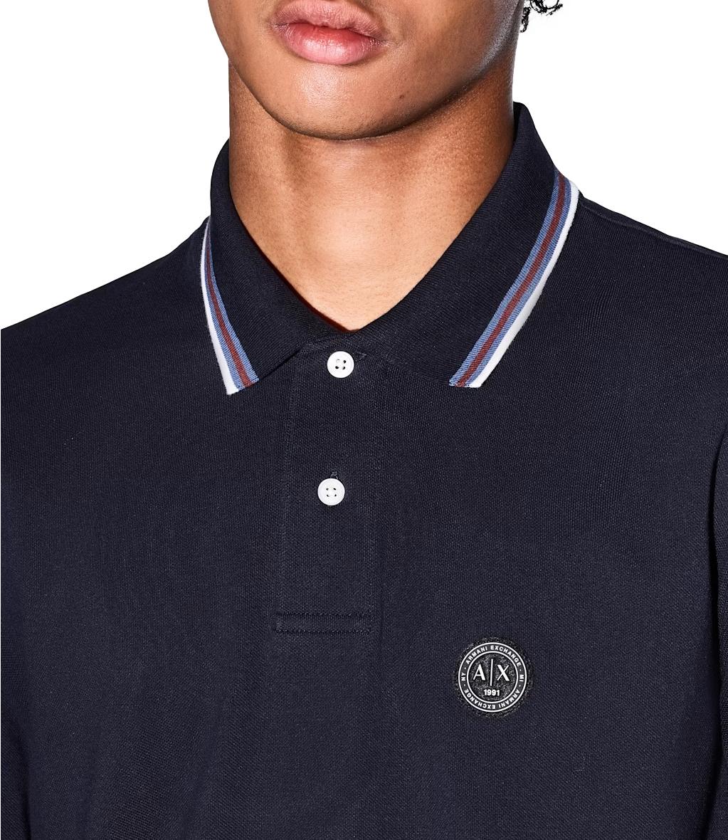 Armani Exchange maglia polo blu uomo