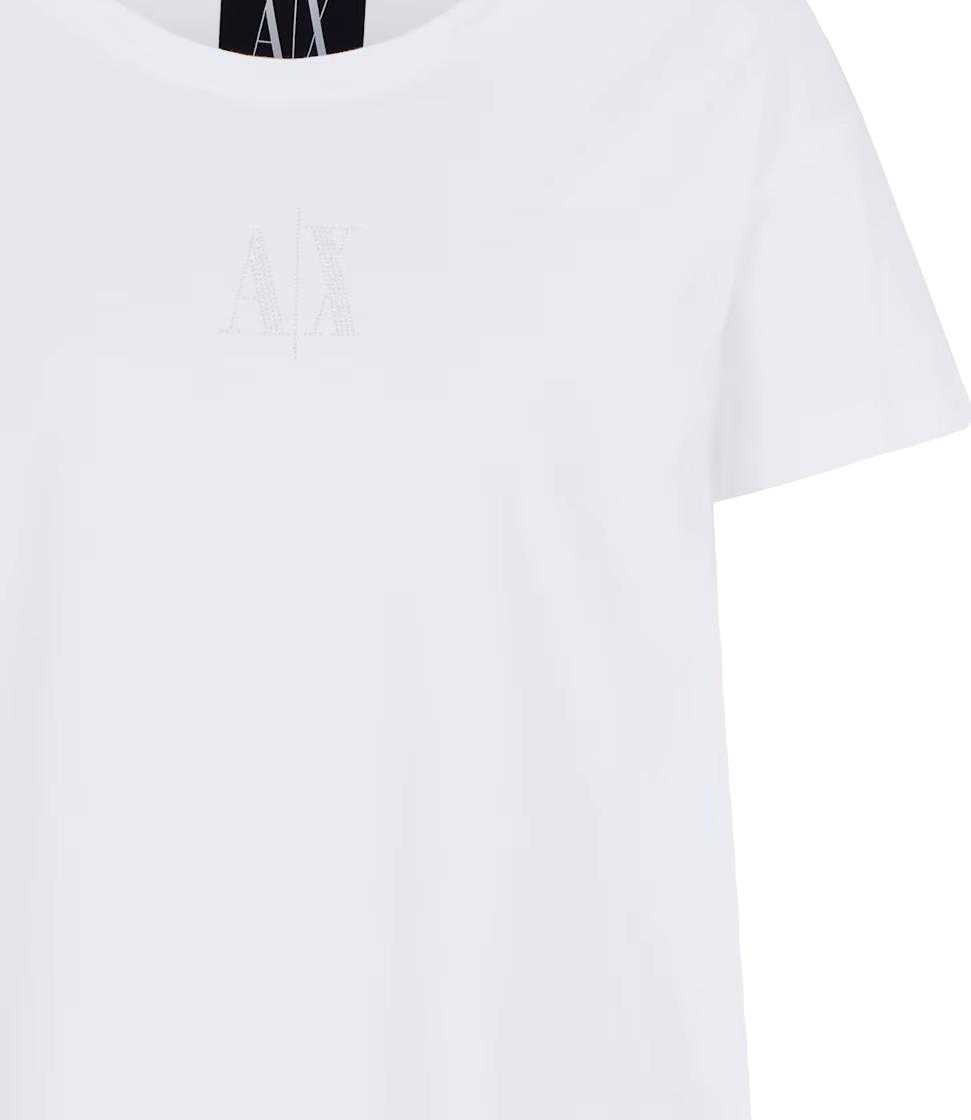 Armani Exchange T-Shirt da donna optic white in cotone