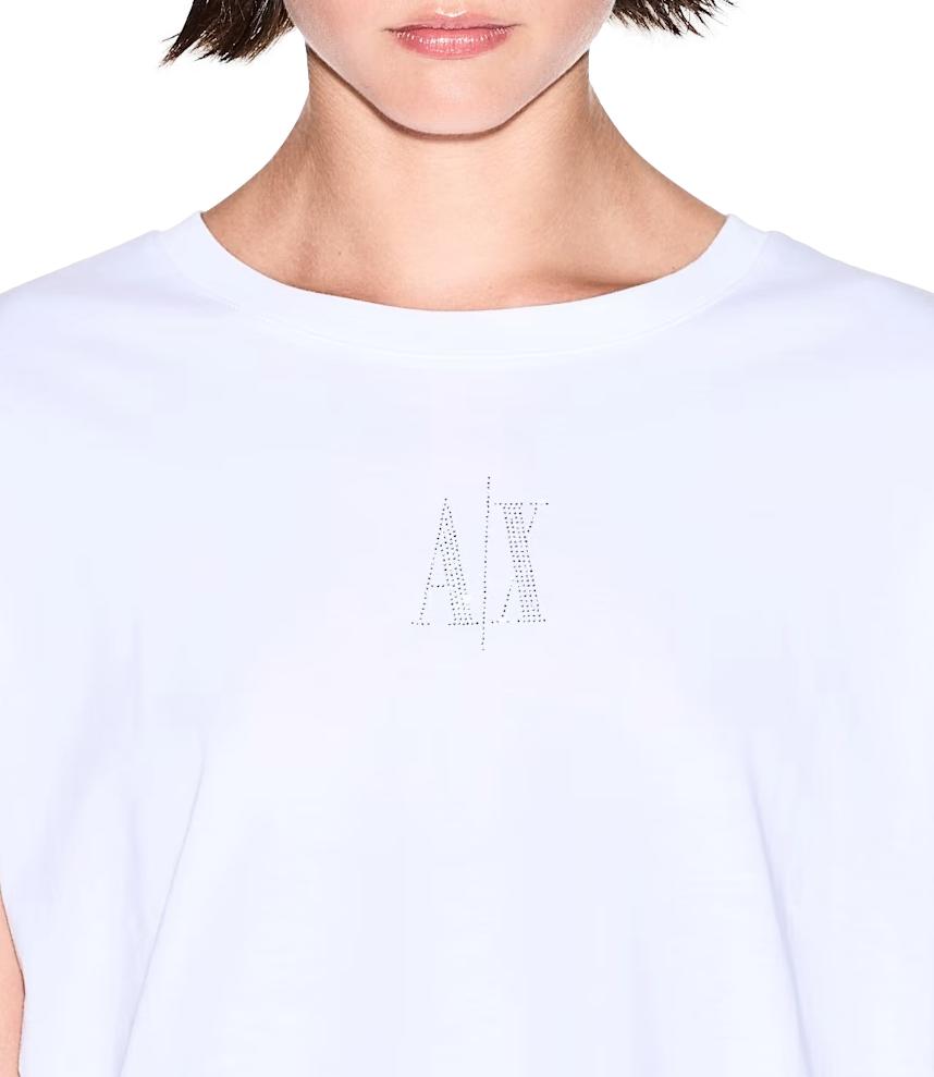 Armani Exchange T-Shirt da donna optic white in cotone