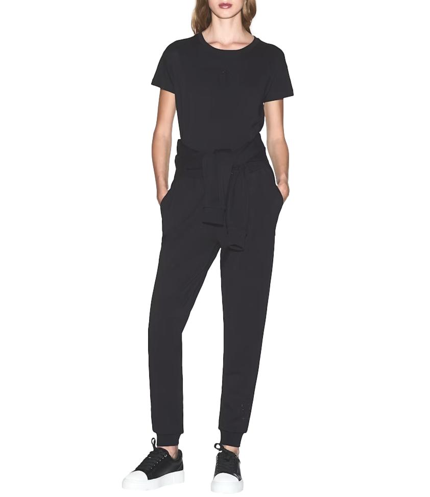 Armani Exchange T-Shirt da donna nera in cotone