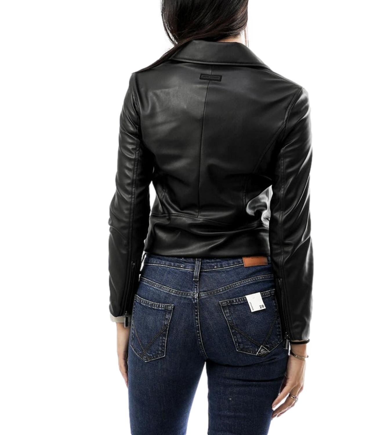 Armani Exchange giacca da donna ecopelle biker nera