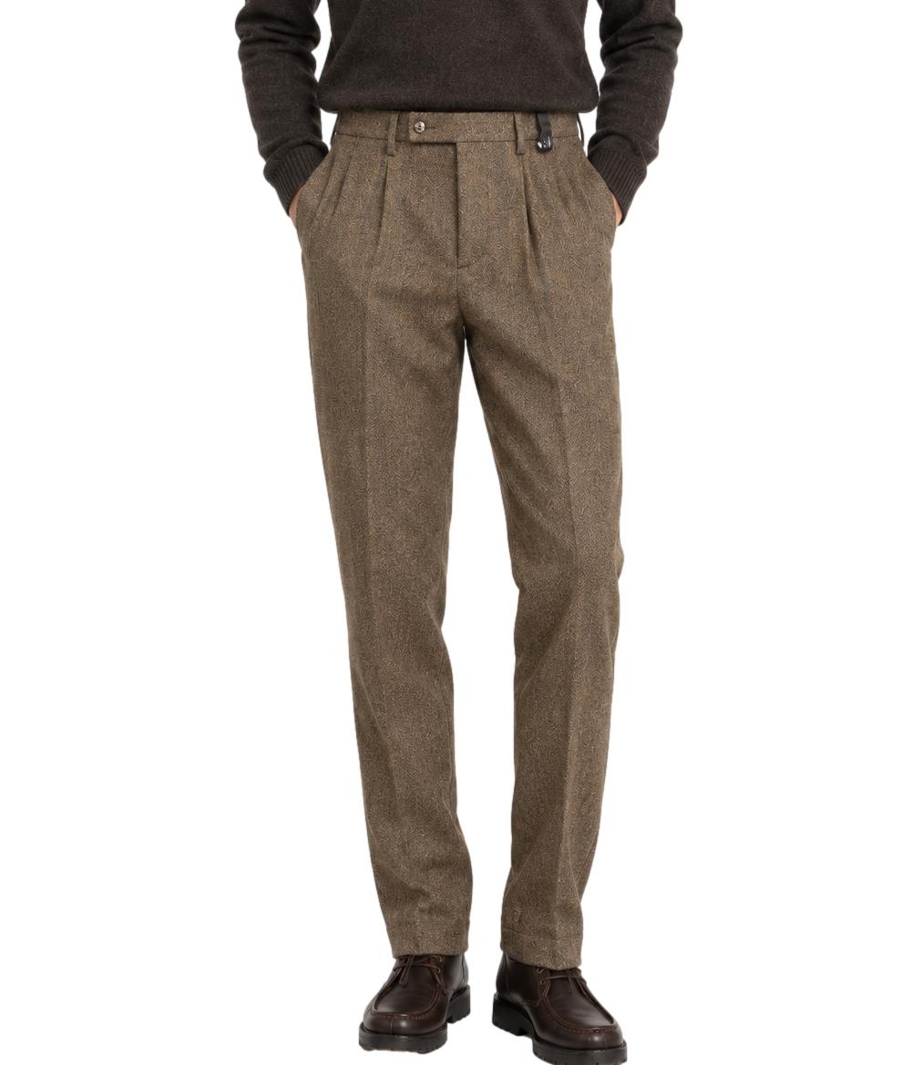 Pantalone Bleecker marrone terra spinato