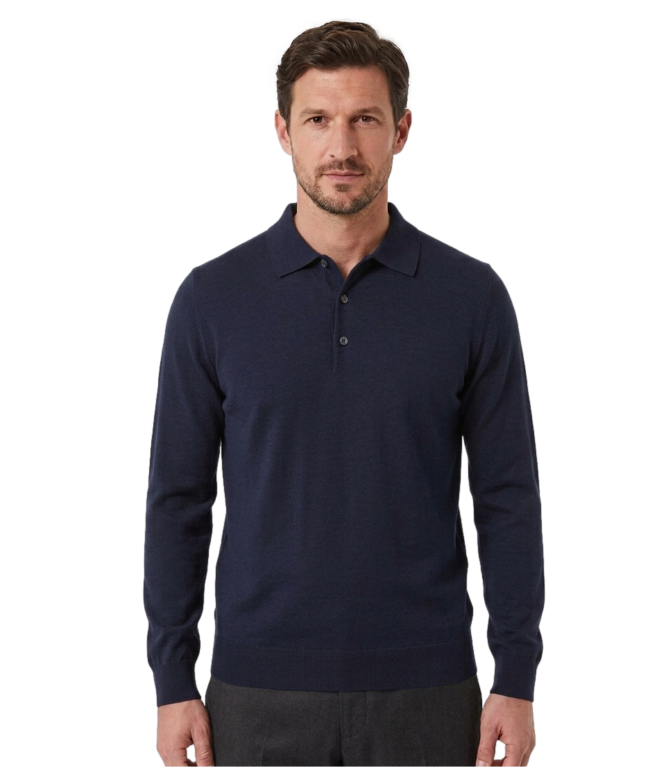 AT.P.CO. Polo manica lunga blu scuro