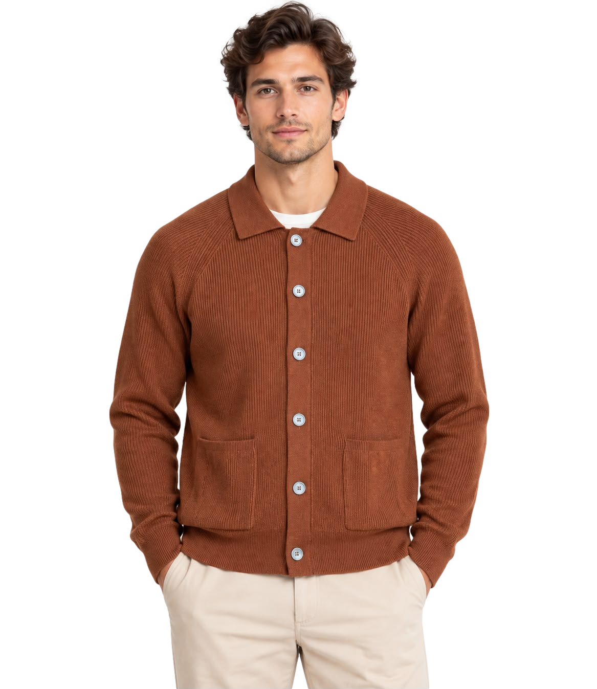 Atpco cardigan pullover color mattone
