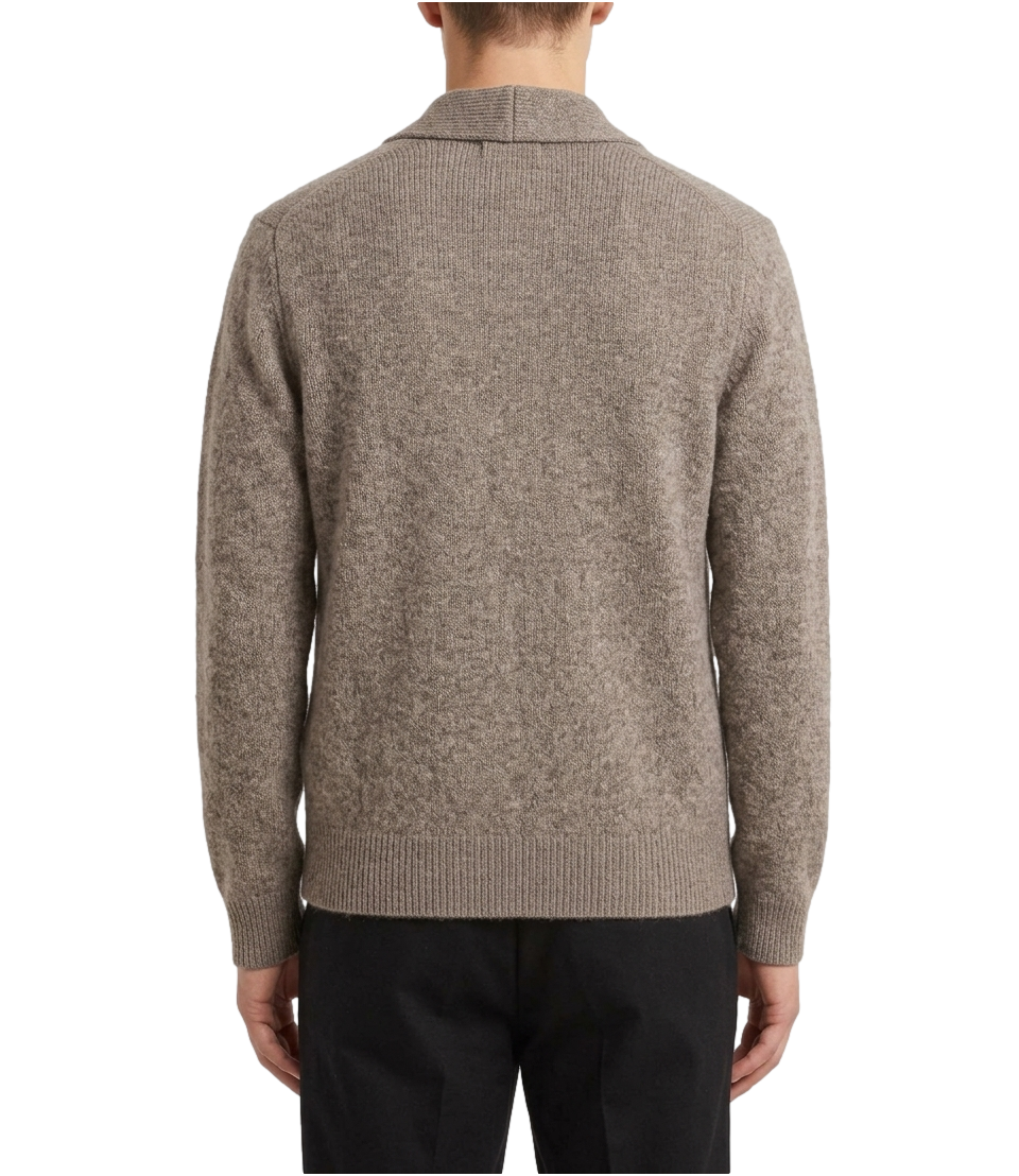 Cardigan atpco lambswool grigio melange raw hero