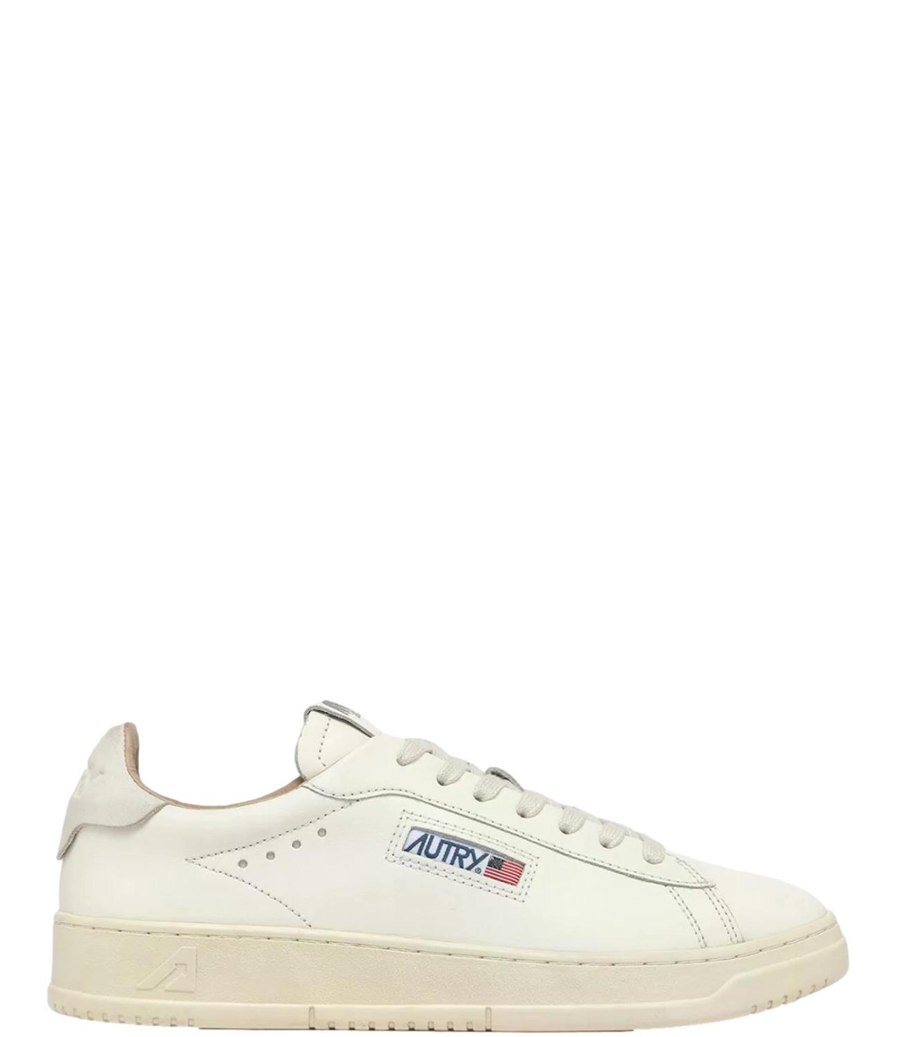 Sneaker Autry bianca e beige con suola effetto vintage Uomo