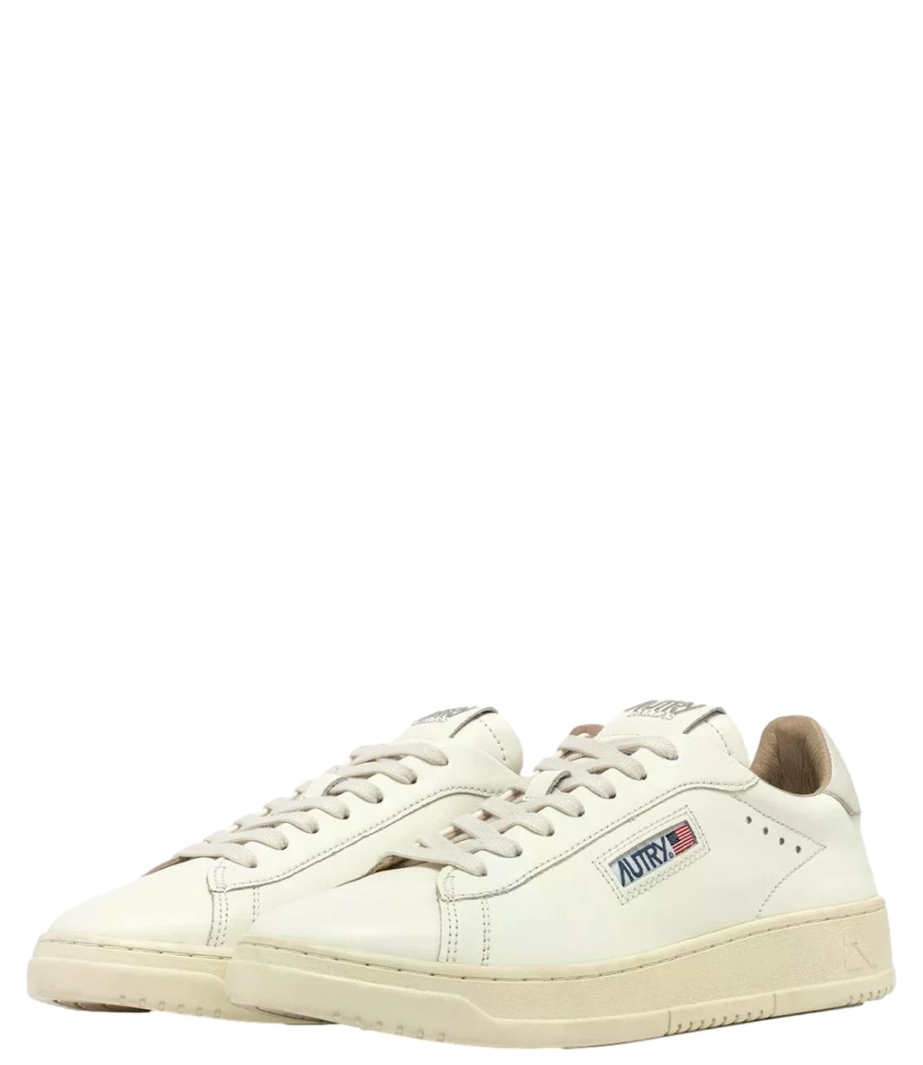 Sneaker Autry bianca e beige con suola effetto vintage Uomo