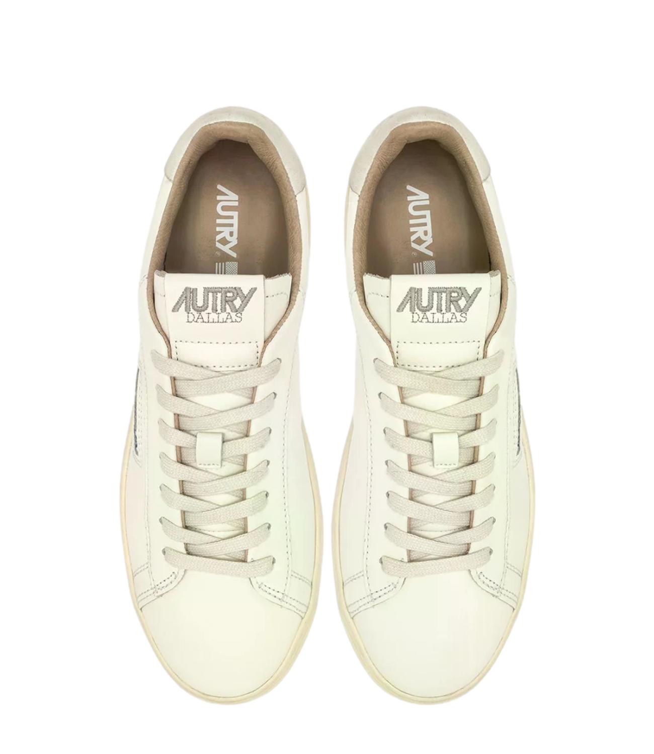 Sneaker Autry bianca e beige con suola effetto vintage Uomo