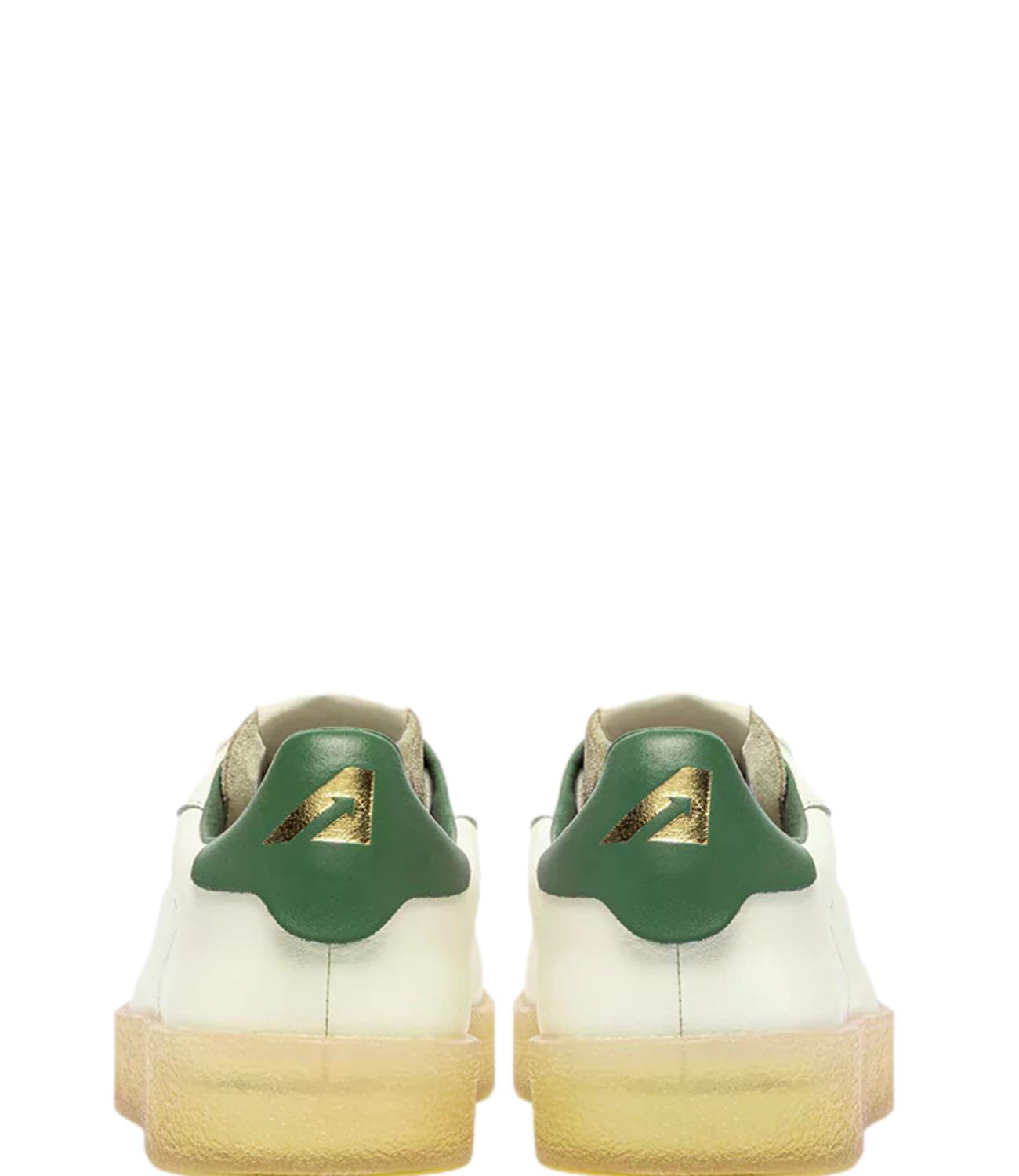 Sneaker Autry bianca e beige con dettaglio verde Uomo