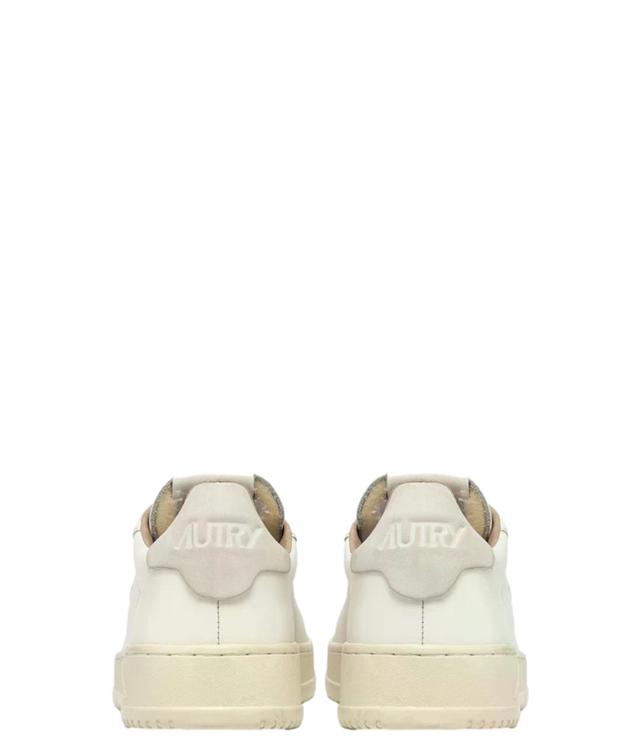 Sneaker Autry bianca in pelle con dettagli beige Uomo
