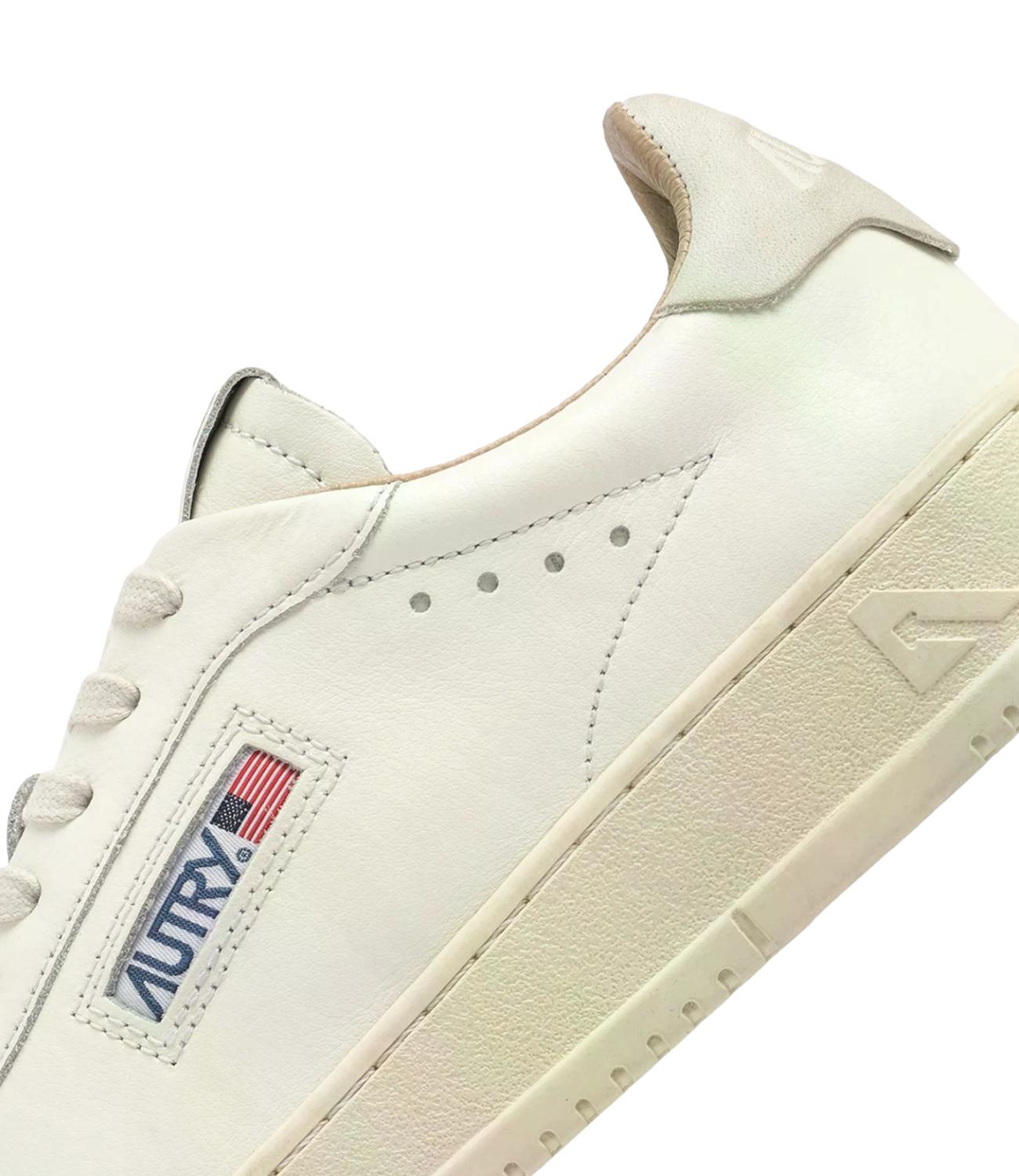 Sneaker Autry bianca in pelle con dettagli beige Uomo