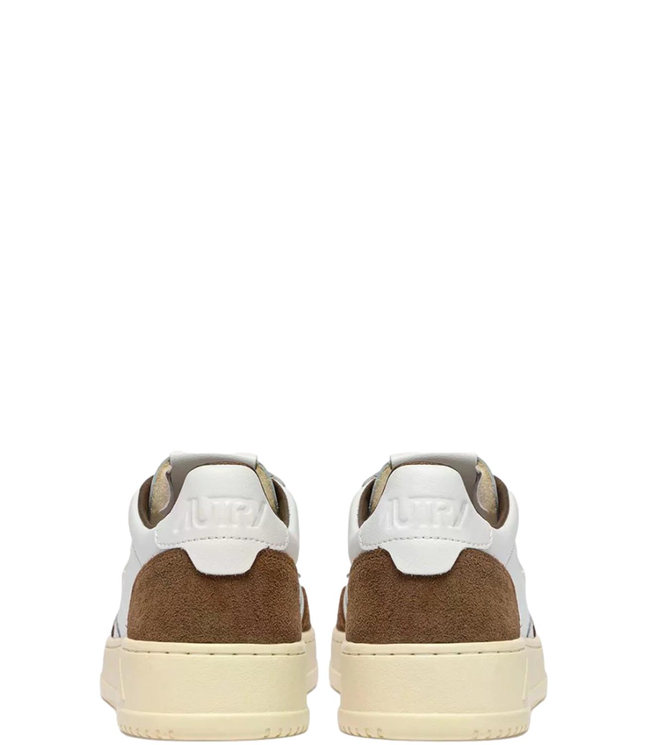 Sneaker Autry bianca e marrone con inserti in suede Uomo