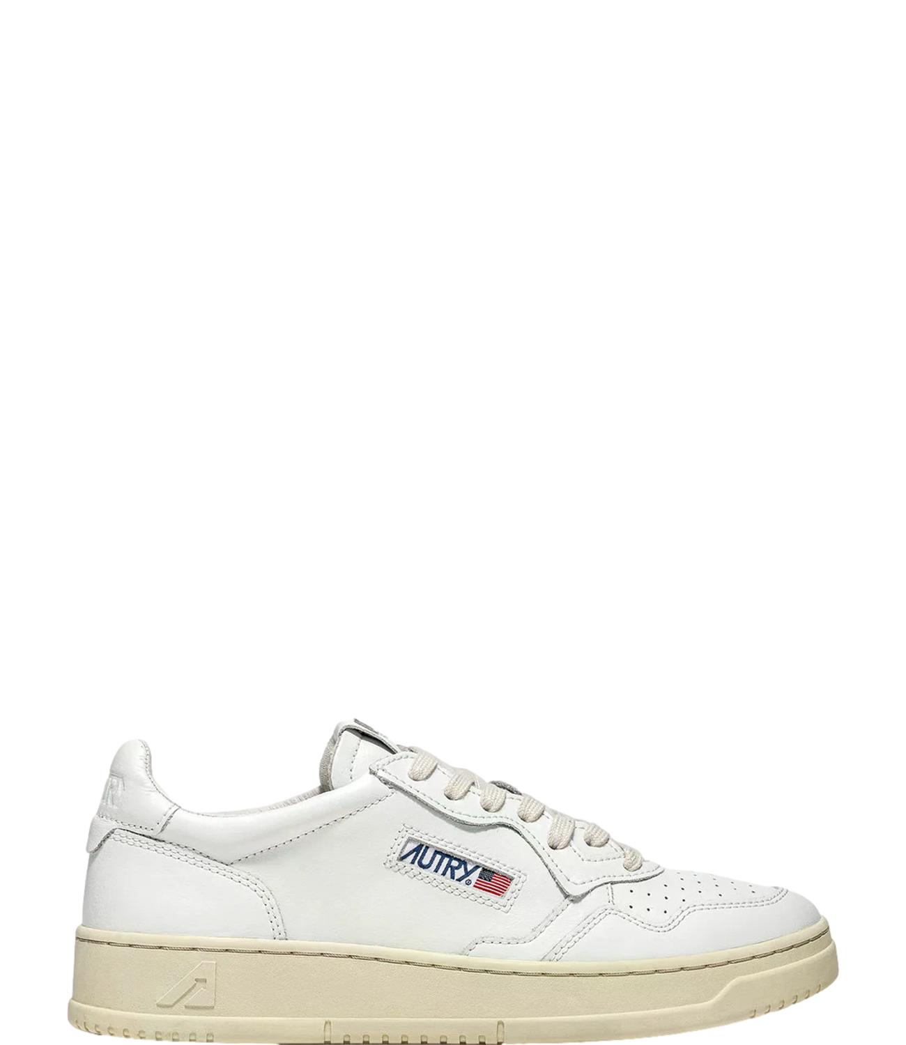 Sneaker Autry bianca in pelle con suola color crema Uomo