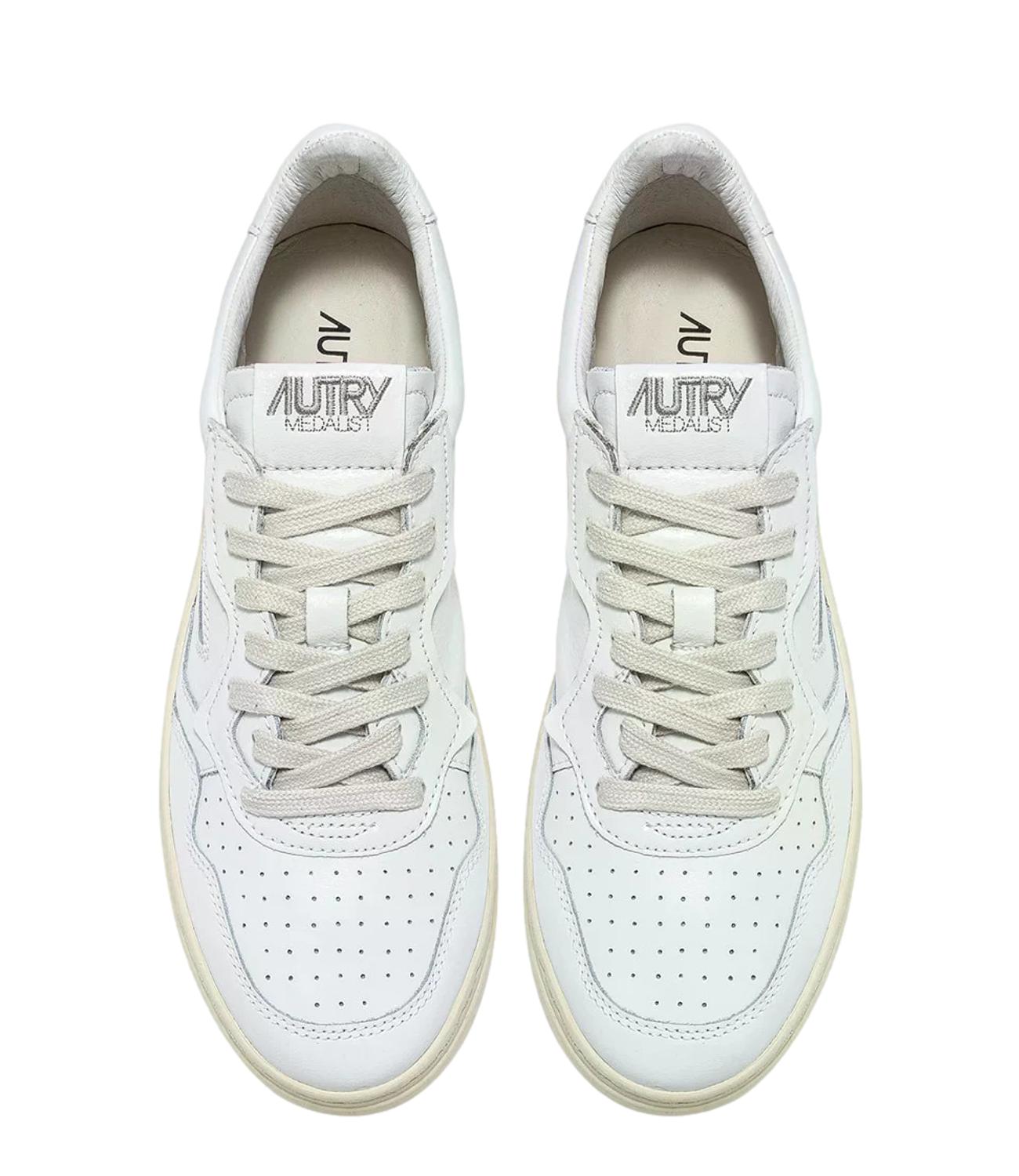 Sneaker Autry bianca in pelle con suola color crema Uomo