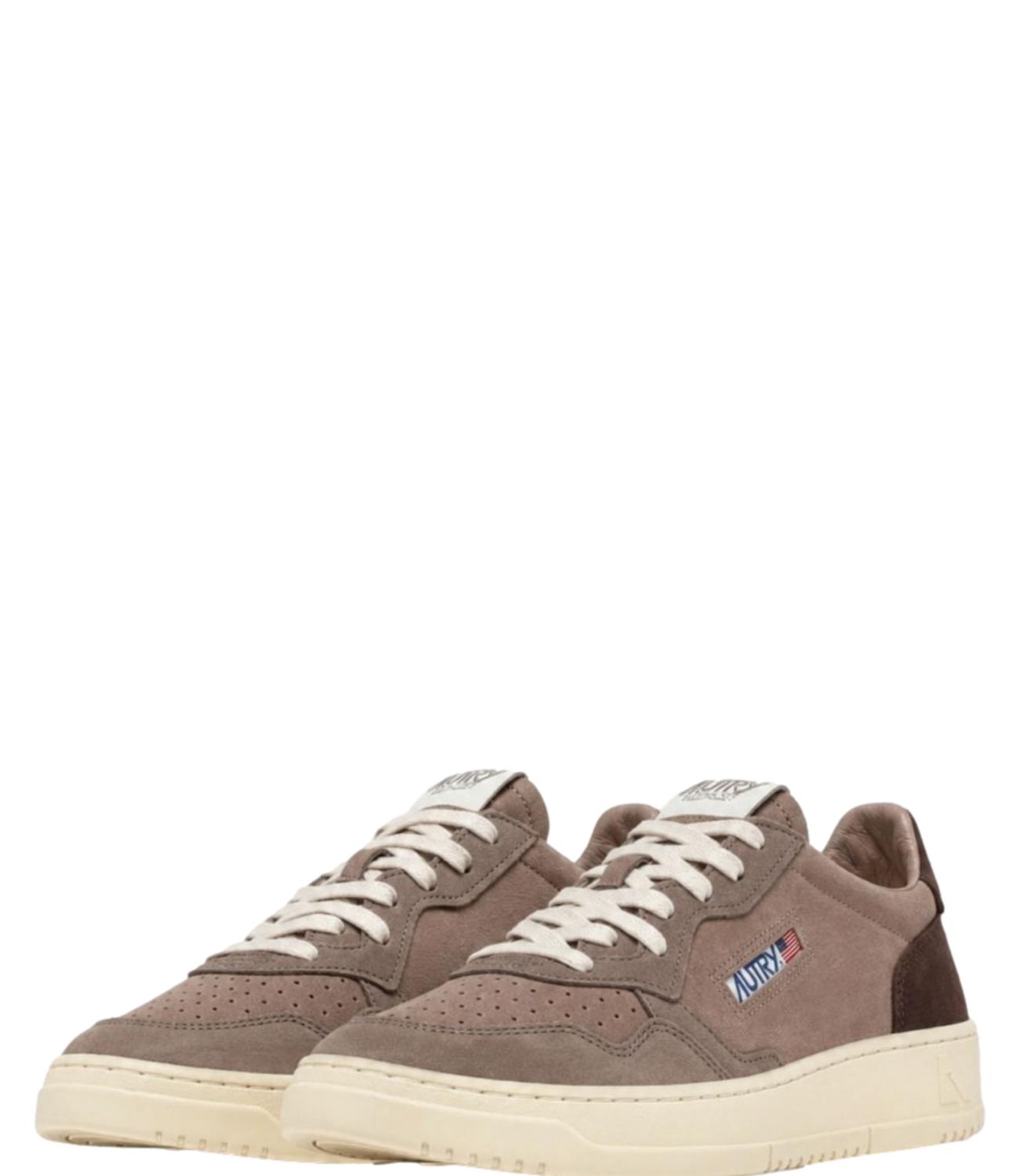 Sneaker Autry tortora in suede con dettagli marrone scuro Uomo