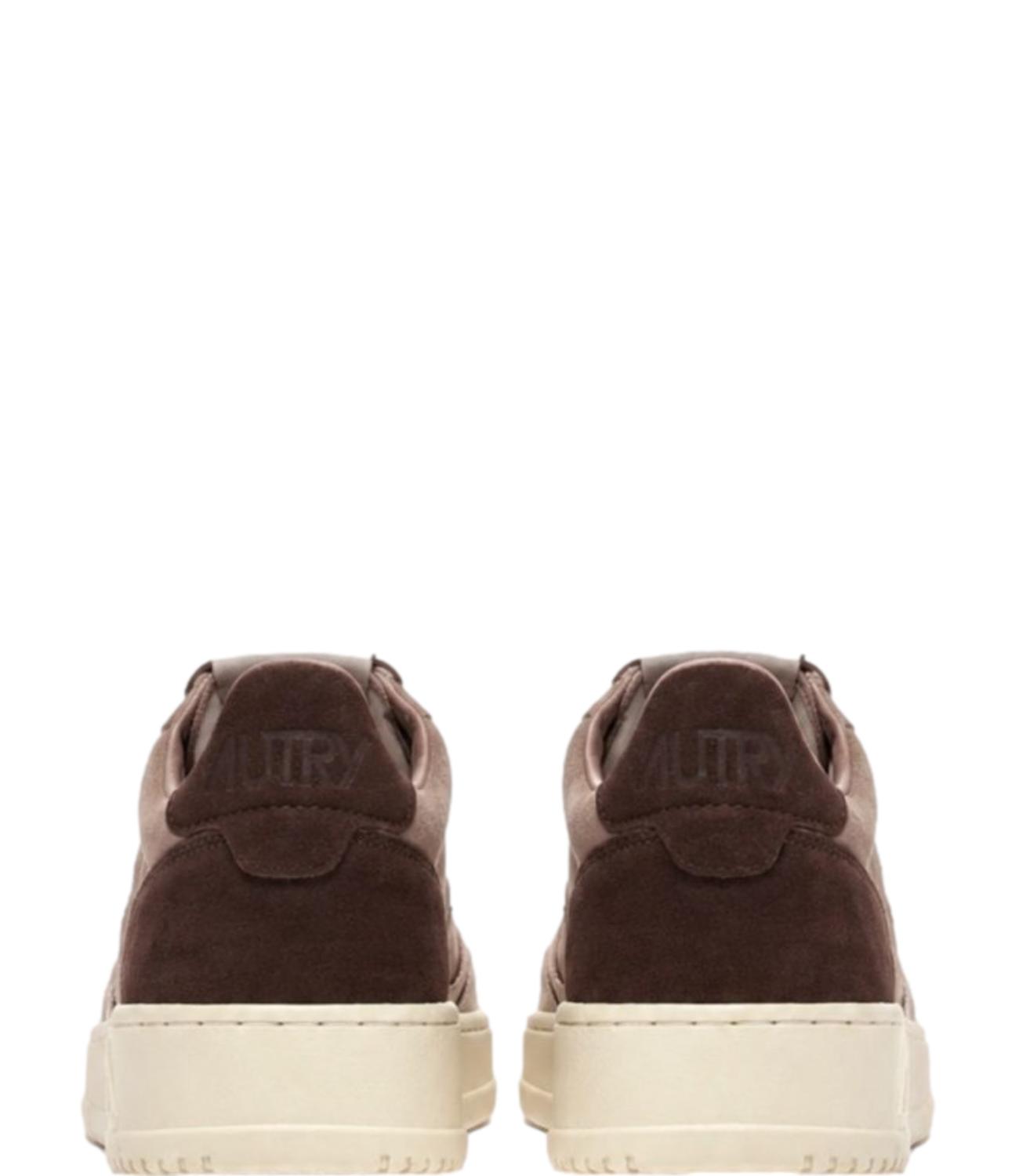 Sneaker Autry tortora in suede con dettagli marrone scuro Uomo