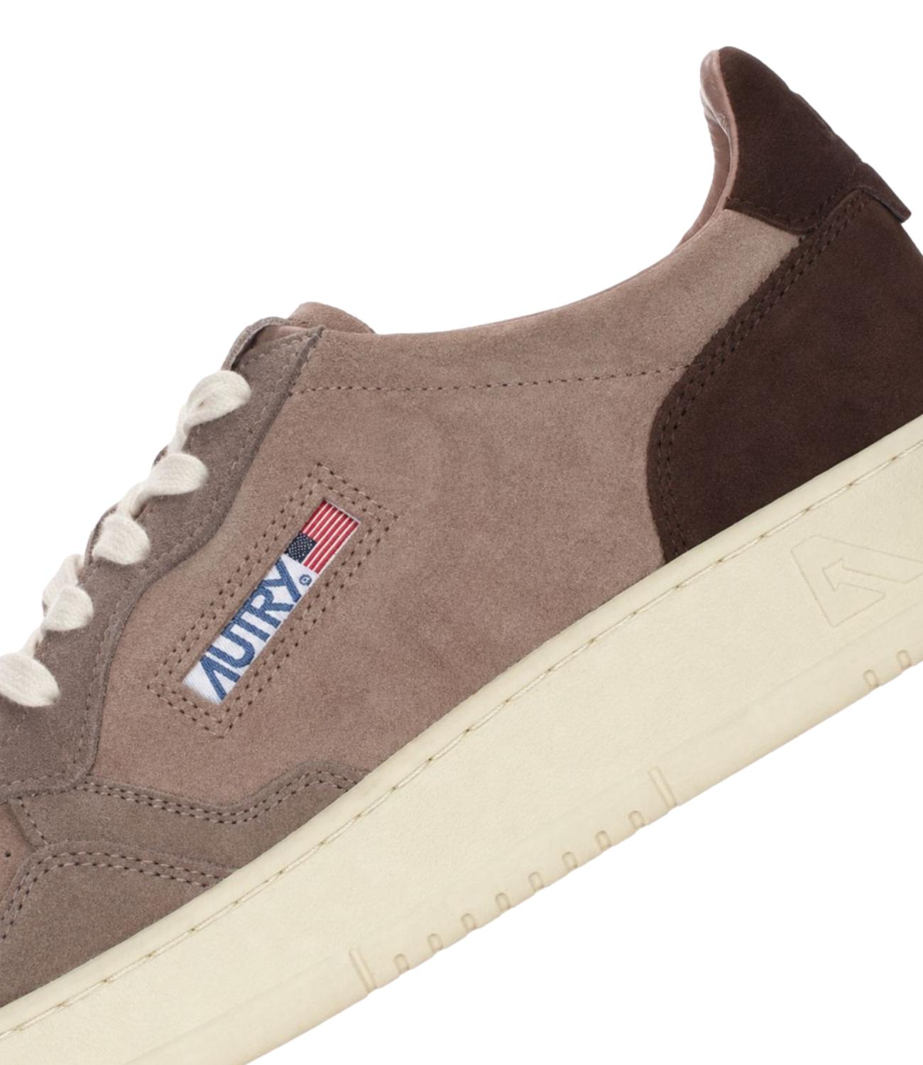 Sneaker Autry tortora in suede con dettagli marrone scuro Uomo