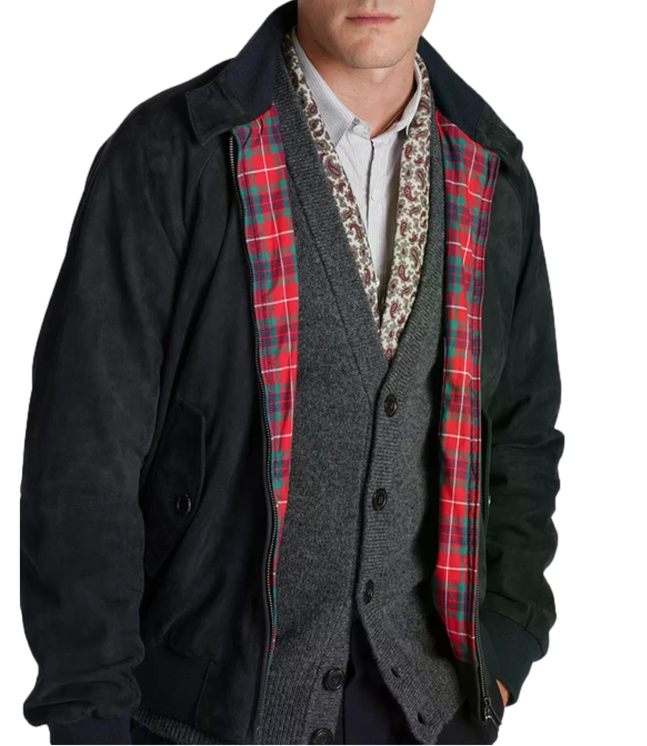 Baracuta G9 Suede giacca navy uomo