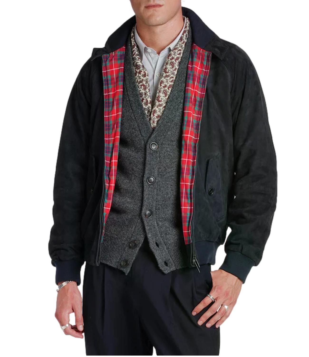 Baracuta G9 Suede giacca navy uomo