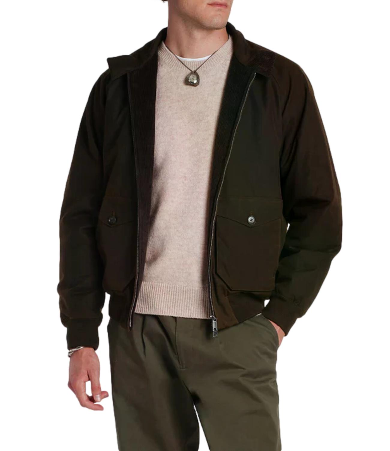 Baracuta G9 giacca in cotone cerato marrone uomo