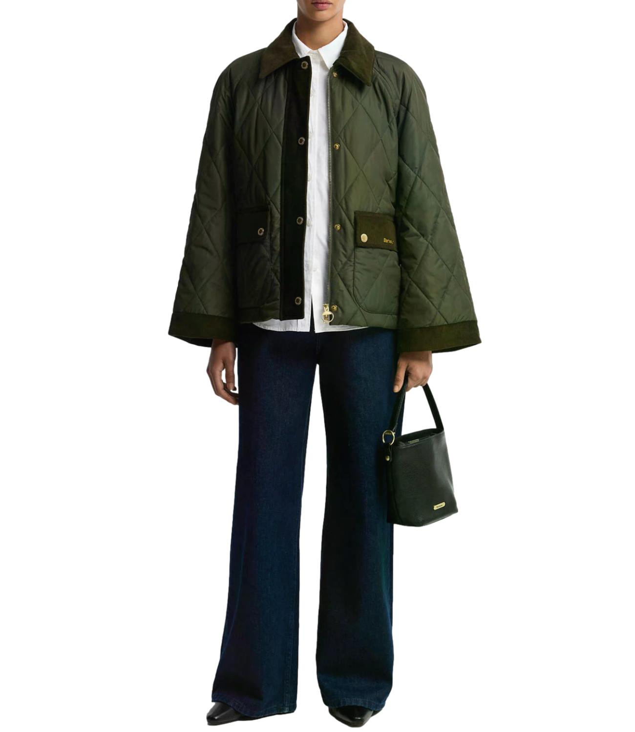 Barbour Giacca trapuntata Kilnwick verde oliva donna