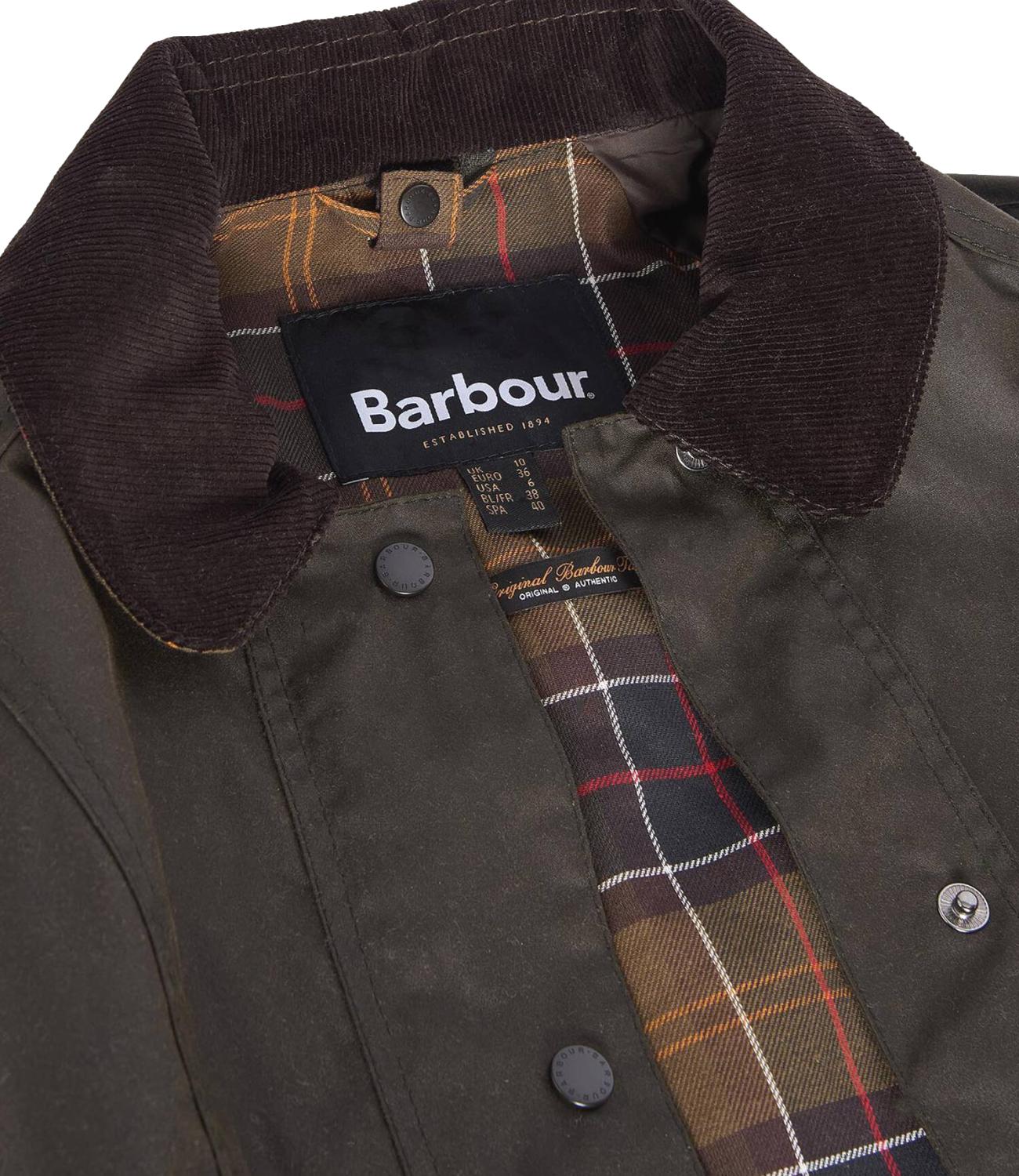 Barbour Giacca cerata Classic Beadnell verde oliva donna