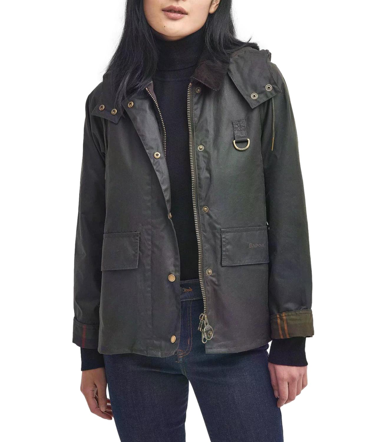 Barbour Giacca Avon Wax verde oliva donna