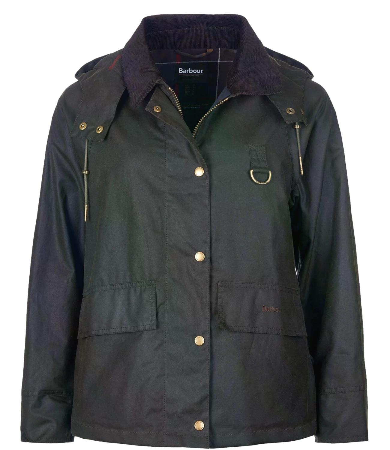 Barbour Giacca Avon Wax verde oliva donna