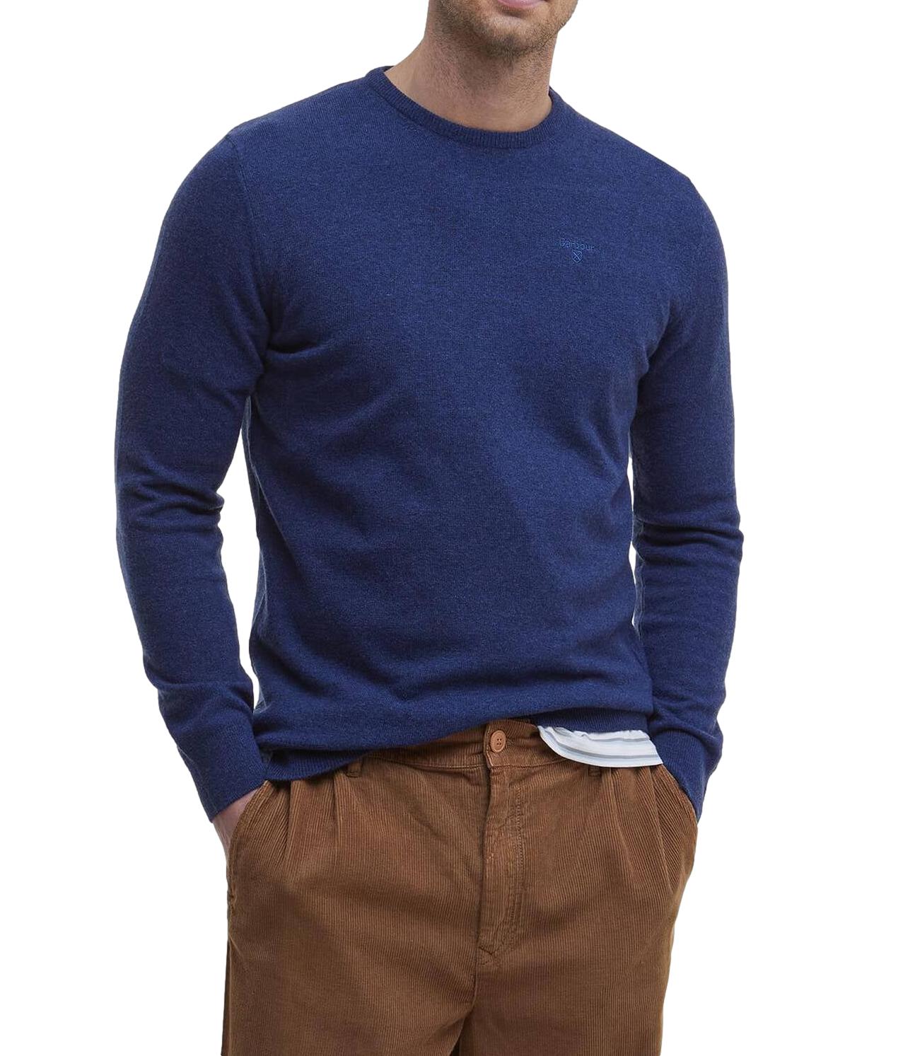 Barbpur maglia girocollo in lana blu uomo