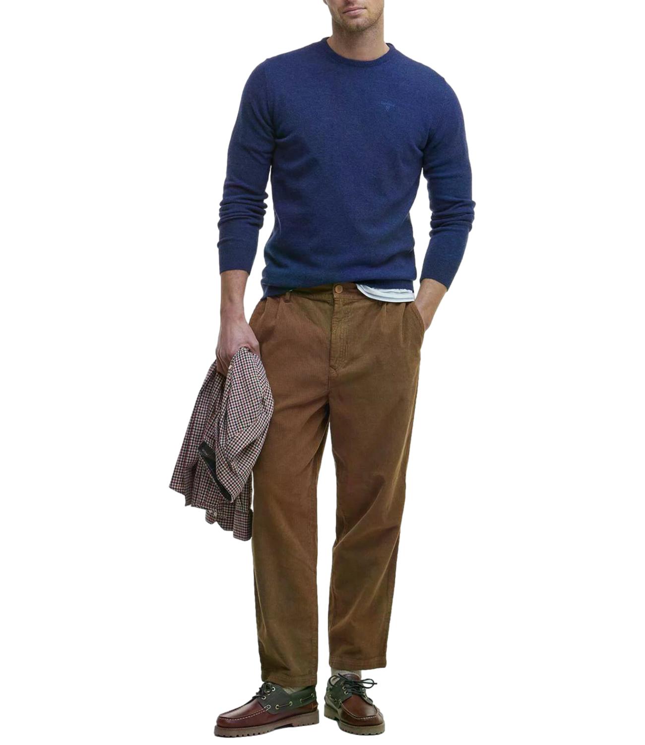 Barbpur maglia girocollo in lana blu uomo