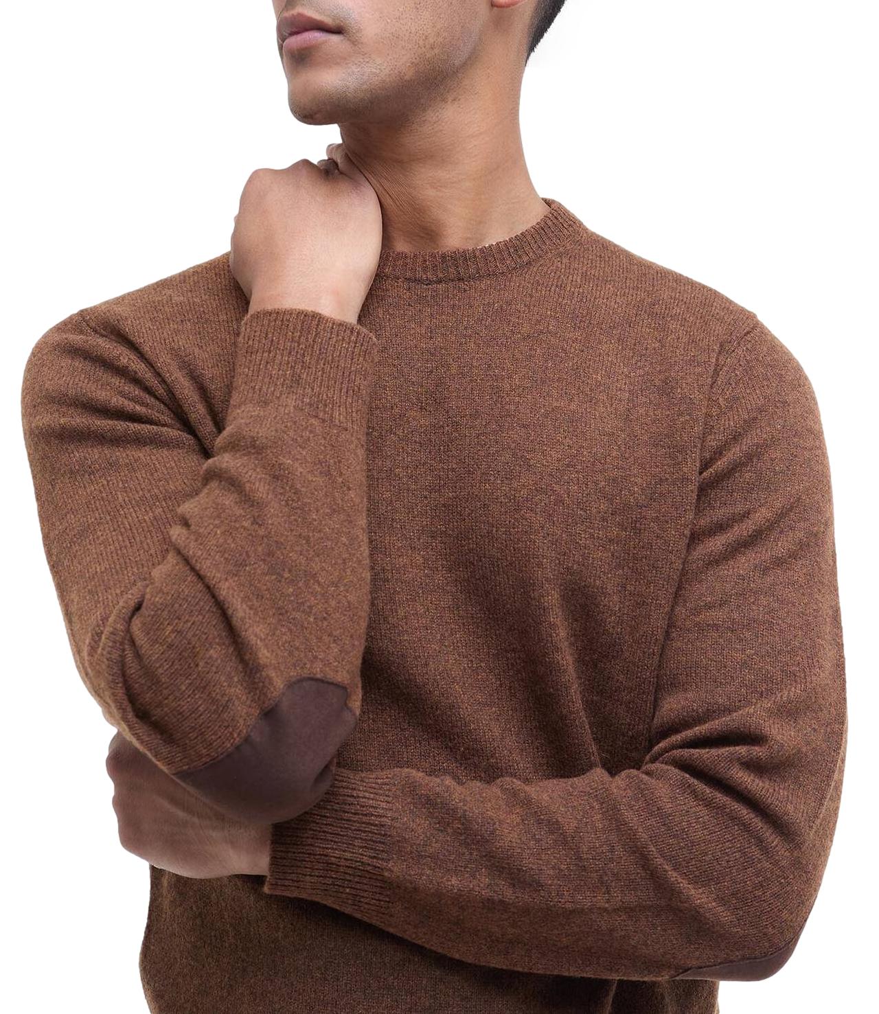 Barbour maglia marrone bracken in lana uomo