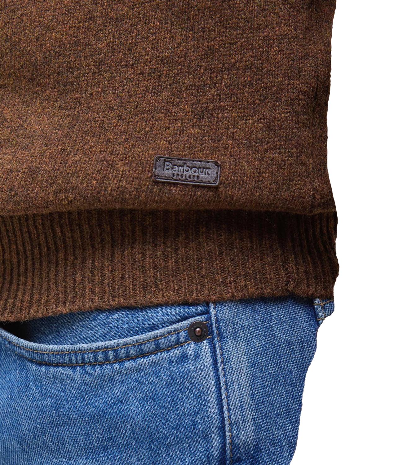 Barbour maglia marrone bracken in lana uomo