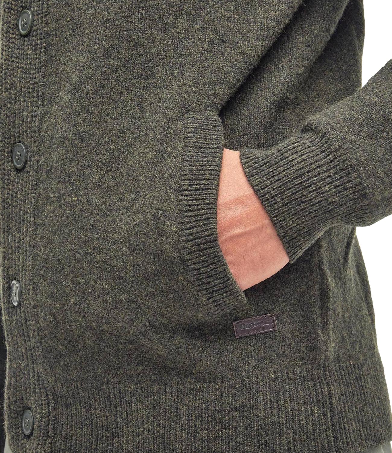 Barbour Cardigan verde seaweed con zip