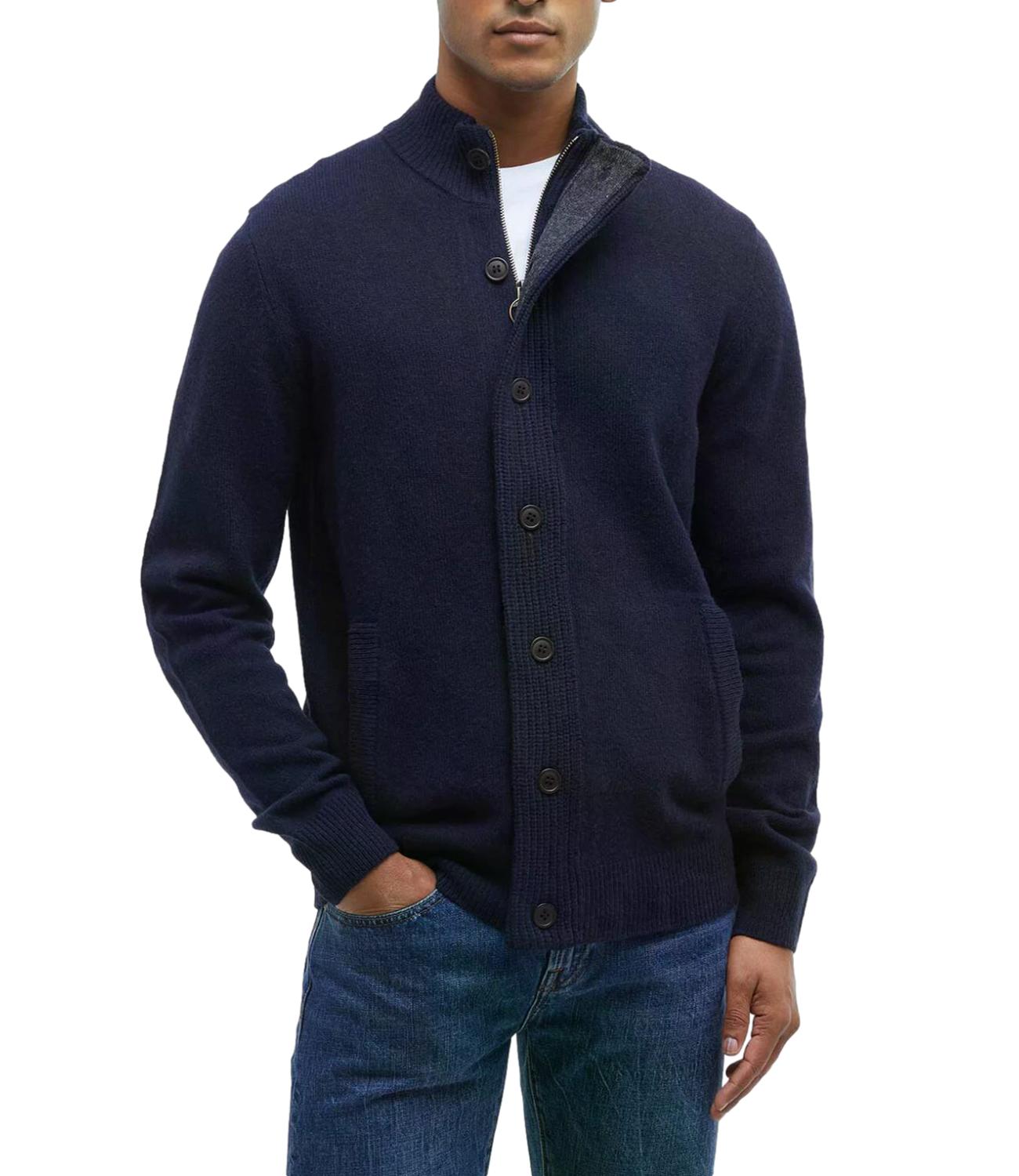 Barbour cardigan cassic navy uomo