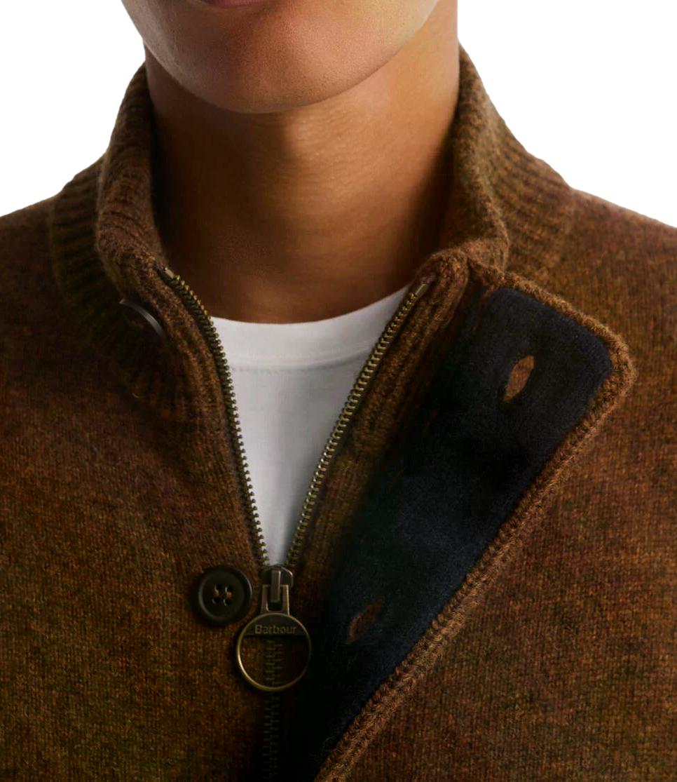 Barbour cardigan marrone bracken uomo