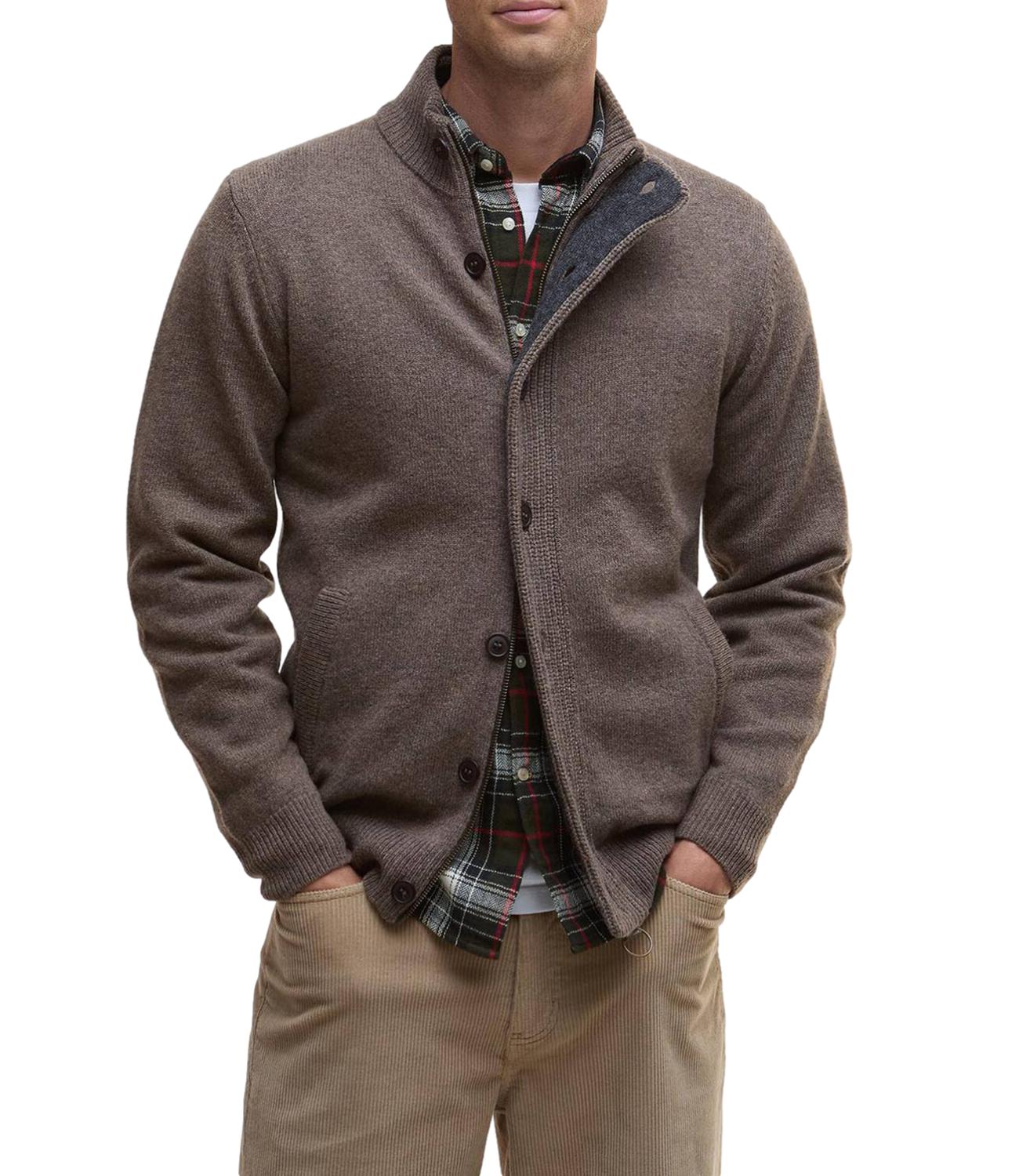 Barbour cardigan dark stone uomo