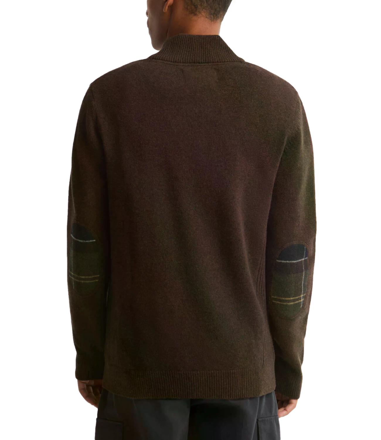 Barbour maglioncino con zip marrone uomo