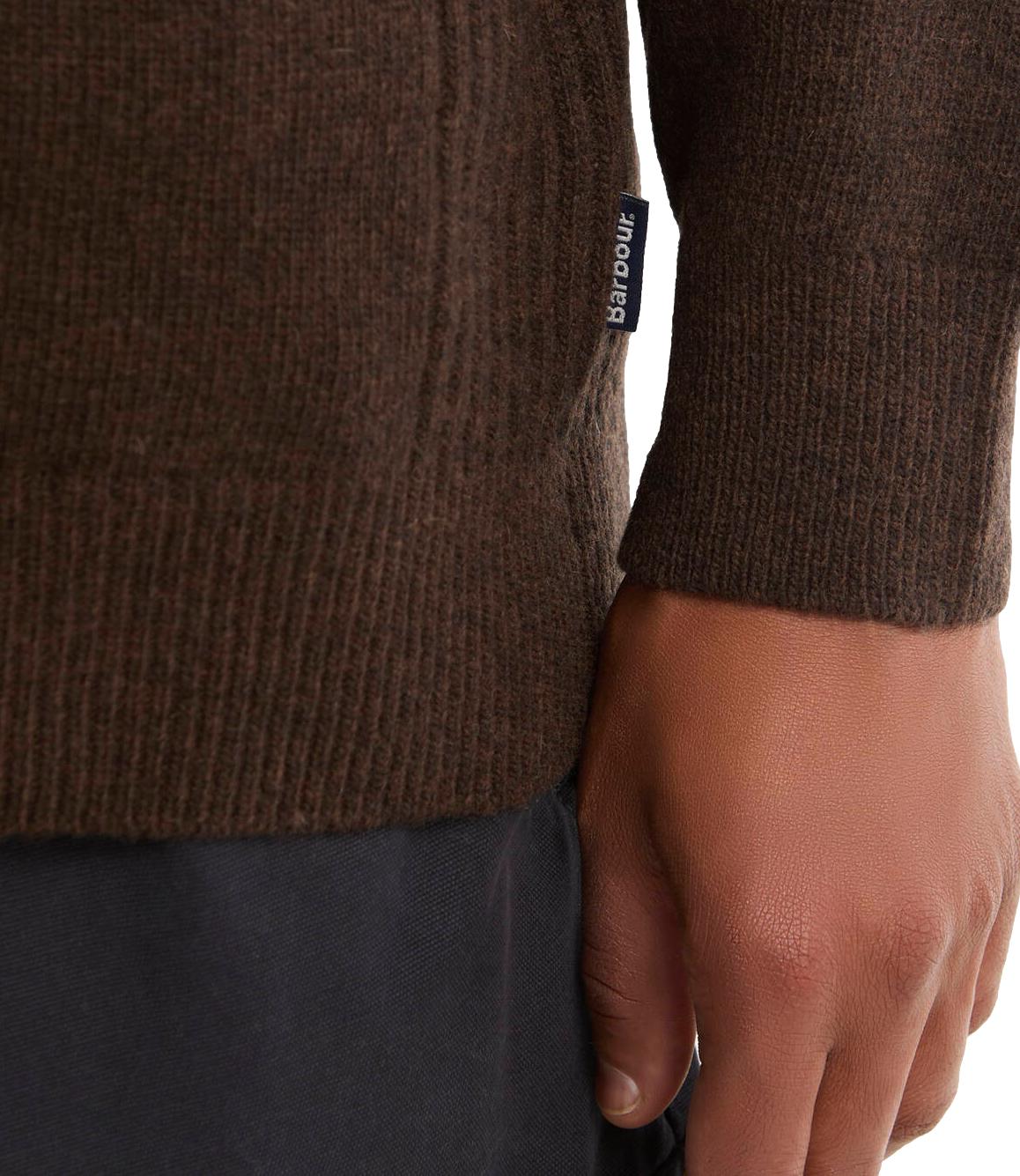 Barbour maglioncino con zip marrone uomo