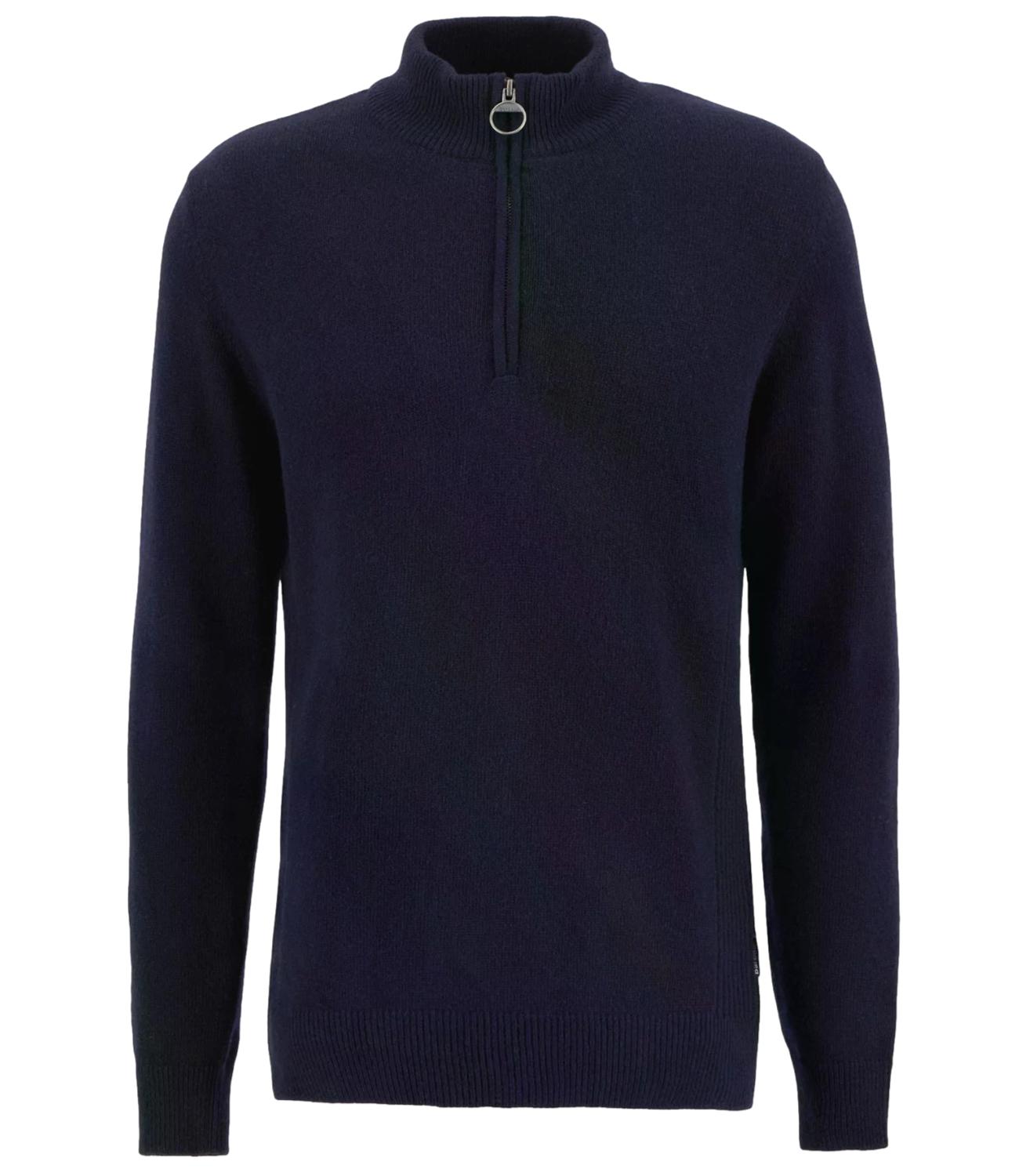 Barbour maglioncino con zip blu navy uomo