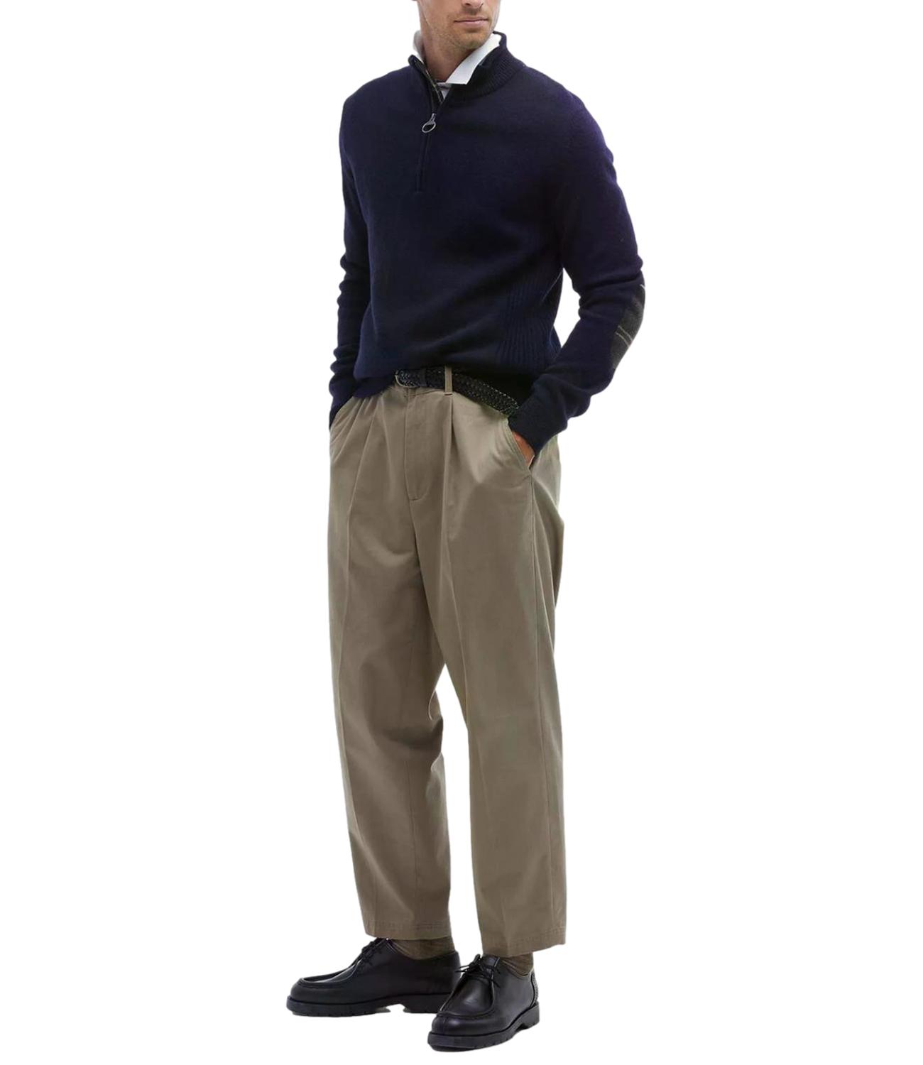 Barbour maglioncino con zip blu navy uomo
