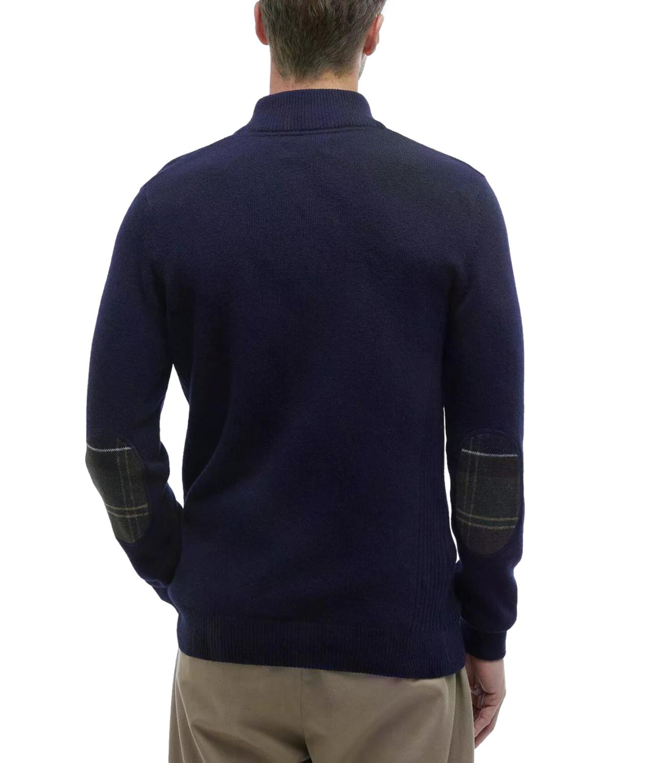 Barbour maglioncino con zip blu navy uomo
