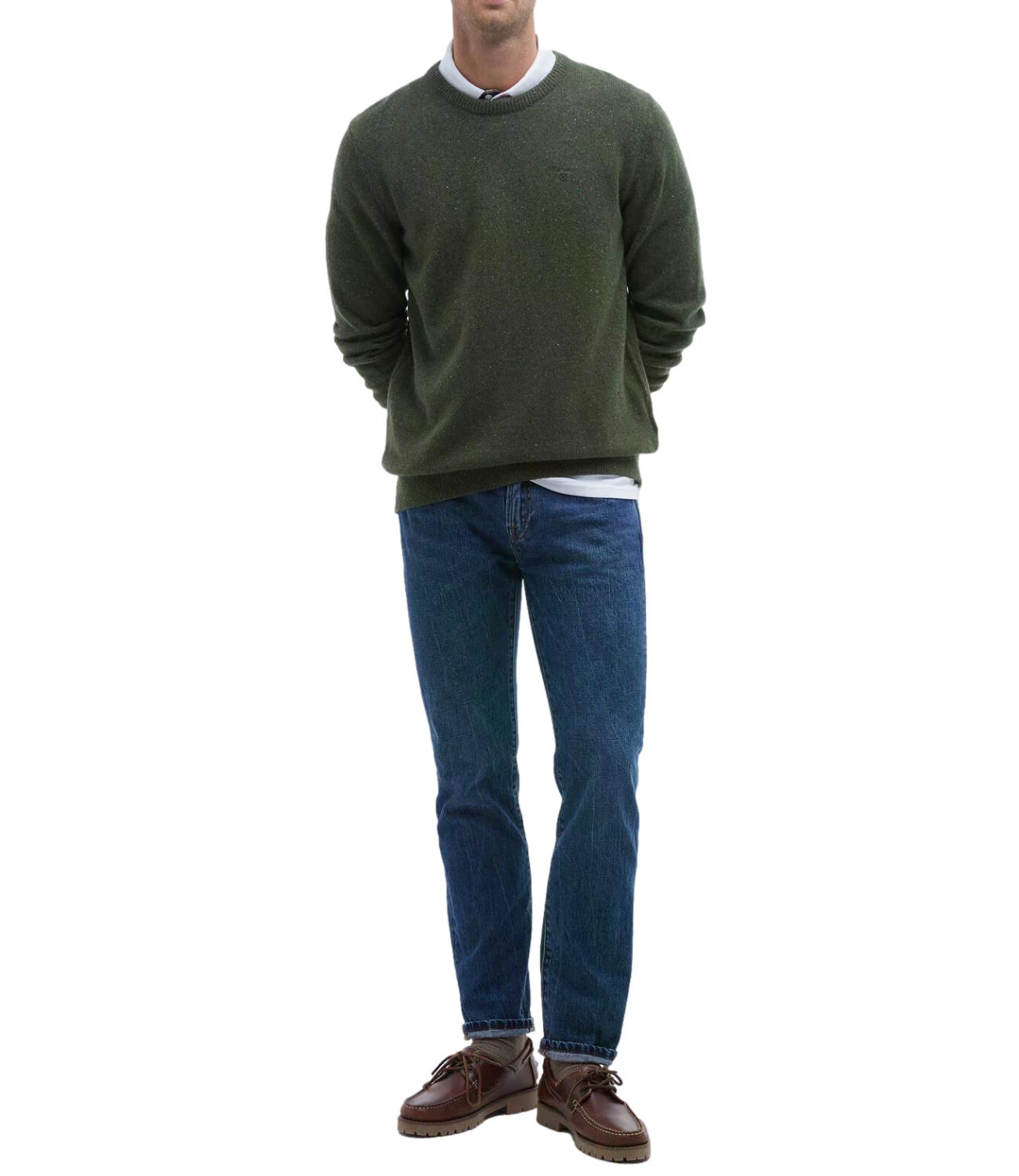 Barbour maglia in lana Essential Tisbury verde