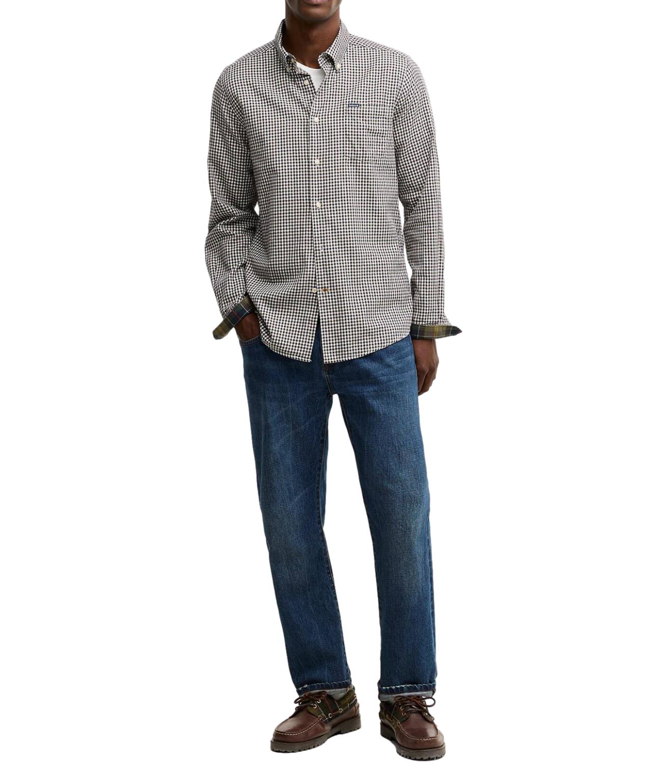 barbour Camicia dal taglio sartoriale Padshaw Dark Oak