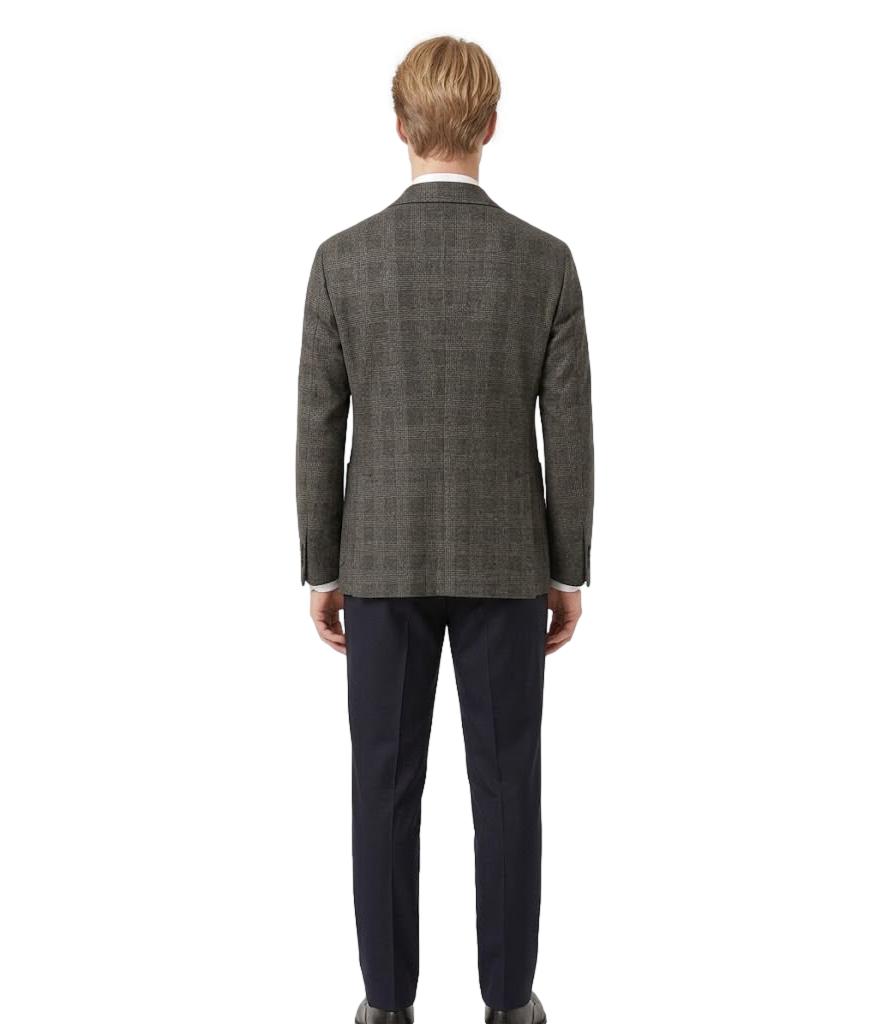 Giacca Bharnaba beige scuro a quadri