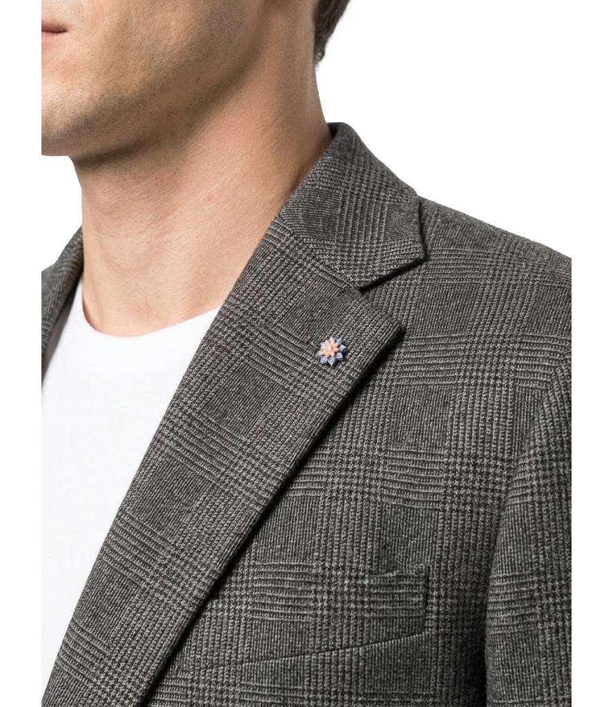 Giacca Bharnaba beige scuro a quadri