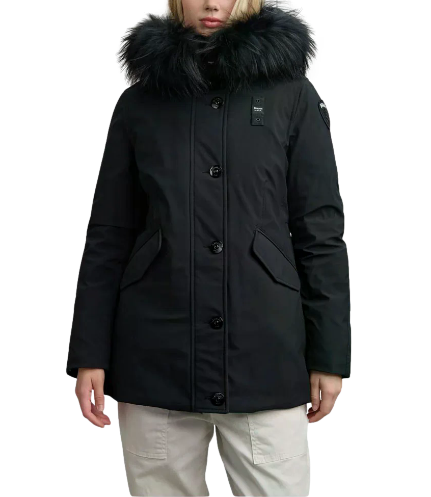 Blauer Irma parka nero donna
