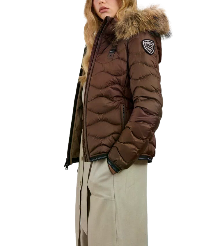 Blauer Piumino a Onde Aldie marrone beige